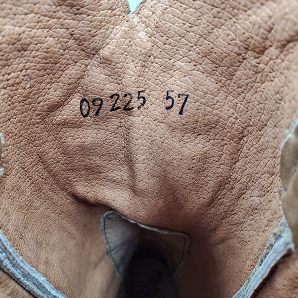 Cowboy Boots 8M Brown Ostrich Pointed Toe Leather Cowboy Western Black Rooster - Picture 13 of 16